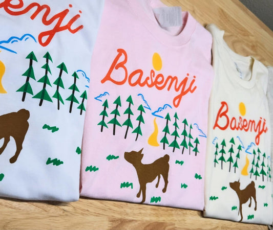 2024FW | Basenji in the Woods ~ Screen-printed T-shirts