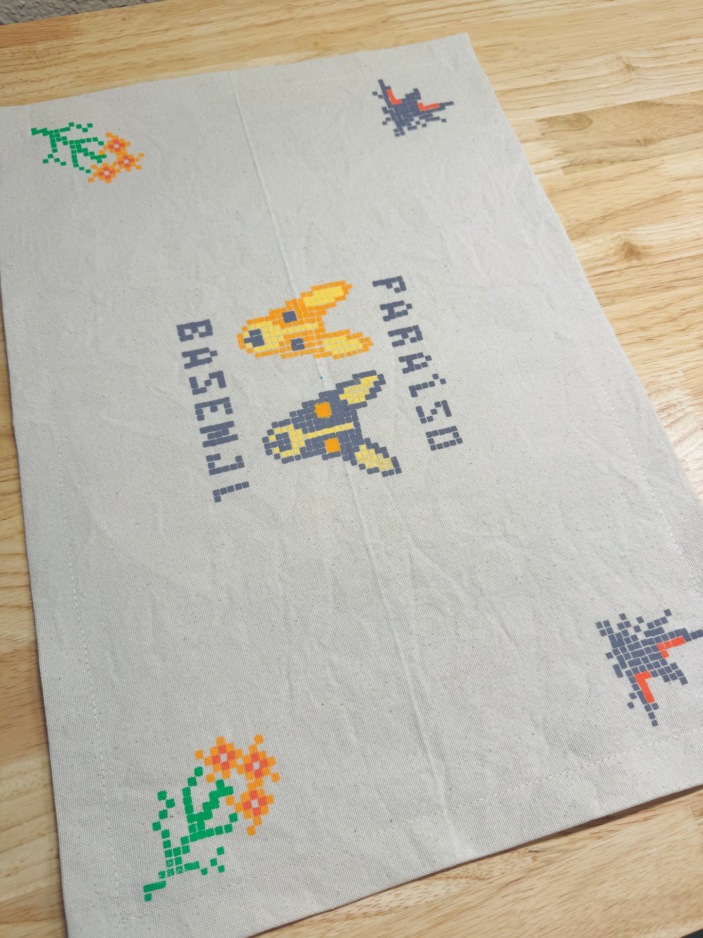 2025SS | Pixel Basenji ~ Screen-printed Canvas Fabric Placemat