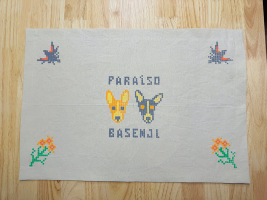 2025SS | Pixel Basenji ~ Screen-printed Canvas Fabric Placemat