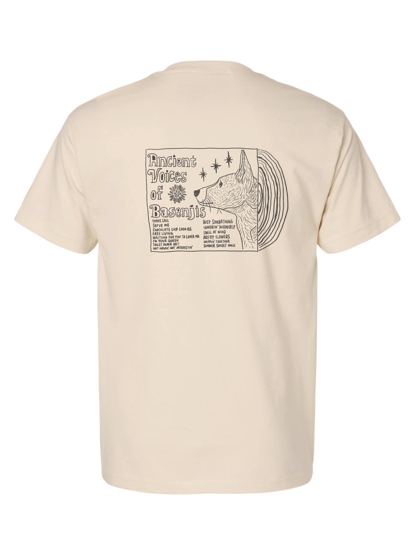 2026 Summer | Ancient Voices of Basenjis 1 [Album Cover Art] ~ Screen-printed T-shirts