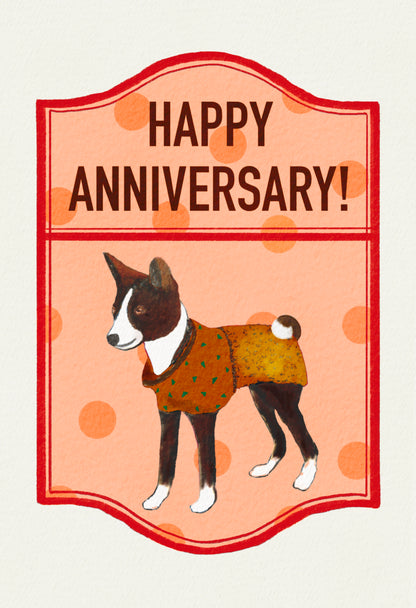 2024- | 4 Basenjis | Basenji Cards and Stickers (paper & water resistant) [Dots]