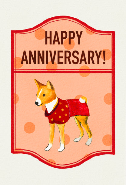 2024- | 4 Basenjis | Basenji Cards and Stickers (paper & water resistant) [Dots]