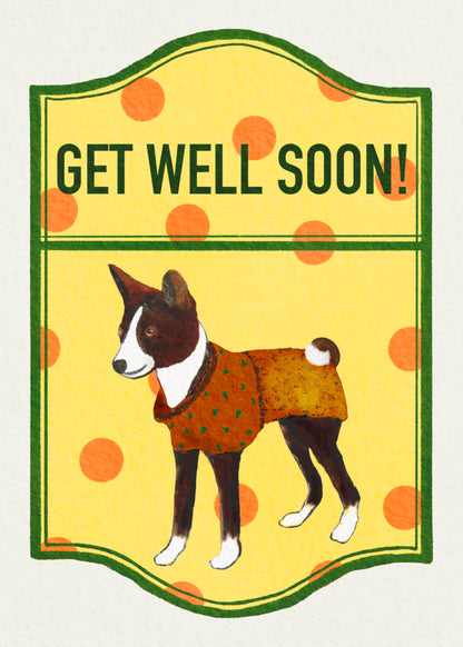 2024- | 4 Basenjis | Basenji Cards and Stickers (paper & water resistant) [Dots]