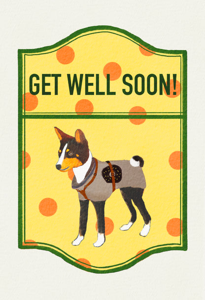 2024- | 4 Basenjis | Basenji Cards and Stickers (paper & water resistant) [Dots]