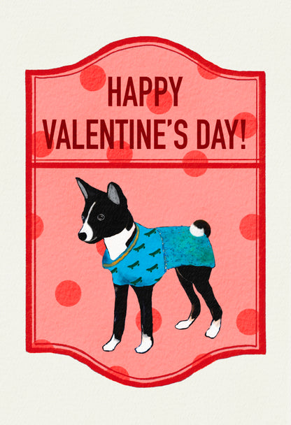 2024- | 4 Basenjis | Basenji Cards and Stickers (paper & water resistant) [Dots]