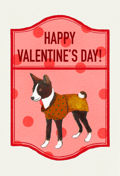 2024- | 4 Basenjis | Basenji Cards and Stickers (paper & water resistant) [Dots]